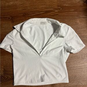 Aritzia Cropped White Top
